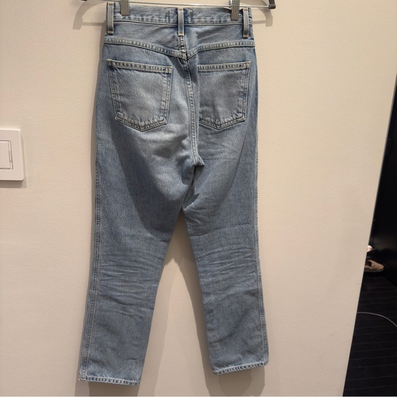Agolde Pinch Waste Blue Straight Jeans Vintage-Inspired High-Rise Size 23 - Picture 4 of 11